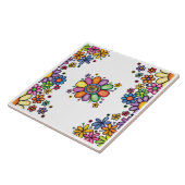 Hand getrokken Doodle Kleurrijk Bloemen naadloos p Tegeltje (Zijkant)