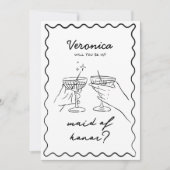 Hand getrokken Doodle Maid of Honor Voorstel Kaart (Voorkant)