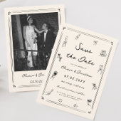 Hand getrokken Doodle Oud Geld Trouwen Save the Da Kaart