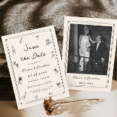 Hand getrokken Doodle Oud Geld Trouwen Save the Da Kaart