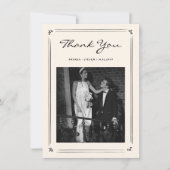 Hand getrokken Doodle Oud Geld Trouwfoto Bedankkaart (Voorkant)