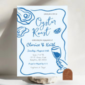 Hand getrokken Doodle Oyster Cocktail Engagement P Kaart