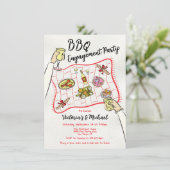 Hand getrokken doodle Picnic Engagement Party Kaart (Staand voorkant)