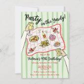 Hand getrokken doodle Picnic Party in de Yardy Kaart (Voorkant)