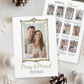 Hand getrokken Doodle Review eerste kersthuwelijk Feestdagenkaart