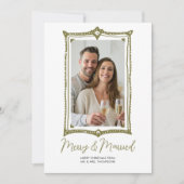 Hand getrokken Doodle Review eerste kersthuwelijk Feestdagenkaart (Voorkant)