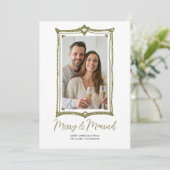 Hand getrokken Doodle Review eerste kersthuwelijk Feestdagenkaart (Staand voorkant)