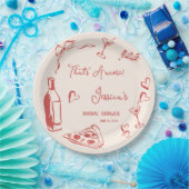 Hand getrokken Doodle Vrijgezellenfeest Dat is Amo Papieren Bordje (Feest)