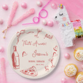 Hand getrokken Doodle Vrijgezellenfeest Dat is Amo Papieren Bordje (Feest)