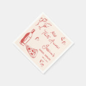 Hand getrokken Doodle Vrijgezellenfeest Dat is Amo Servet (Hoek)