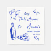 Hand getrokken Doodle Vrijgezellenfeest Dat is Amo Servet (Voorkant)