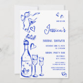 Hand getrokken Doodle Vrijgezellenfeest Franse boo Kaart (Voorkant)