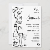 Hand getrokken Doodle Vrijgezellenfeest Franse boo Kaart (Voorkant)