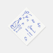 Hand getrokken Doodle Vrijgezellenfeest Franse boo Servet (Hoek)