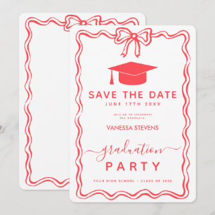 Hand getrokken Doodles Afstuderen Save the Date In Kaart