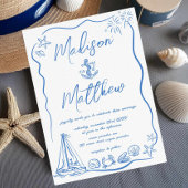 Hand getrokken Doodles Anker Strand Nautische brui Kaart