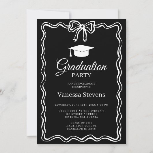 Hand getrokken Doodles Classic Graduation Cap Part Kaart (Voorkant)