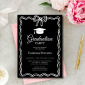 Hand getrokken Doodles Classic Graduation Cap Part Kaart