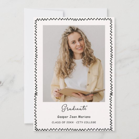 Hand getrokken Doodles grillige afstudeerfeest Kaart (Achterkant)