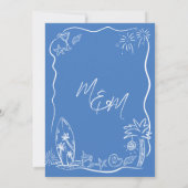 Hand getrokken Doodles Illustraties Strandbruiloft Kaart (Achterkant)