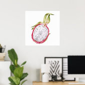 Hand getrokken draak fruit illustratie poster (Thuiskantoor)