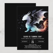 Hand getrokken Dragon Verjaardag Digitaal Kaart (Voorkant / Achterkant)