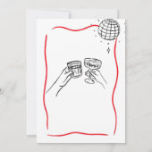 Hand getrokken dubbele viering gezamenlijke verjaa kaart (Achterkant)