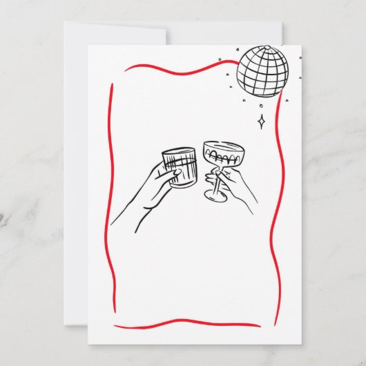 Hand getrokken dubbele viering gezamenlijke verjaa kaart (Achterkant)