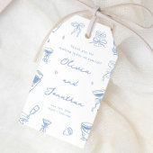 Hand getrokken Dusty Blue Wedding Cadeaulabel