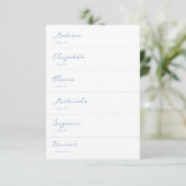 Hand getrokken Dusty Blue Wedding Place Card DIY Kaart (Staand voorkant)