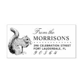 Hand-getrokken Eekhoorn familienaam retouradres Rubberstempel (Afrduk)