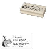 Hand-getrokken Eekhoorn familienaam retouradres Rubberstempel (Gestempeld)