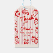 Hand getrokken een Berry Sweet Aardbeien Baby show Cadeaulabel (Voorkant)