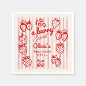 Hand getrokken een Berry Sweet Aardbeien Baby show Servet (Voorkant)