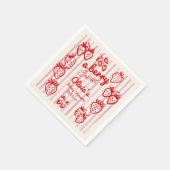 Hand getrokken een Berry Sweet Aardbeien Baby show Servet (Hoek)