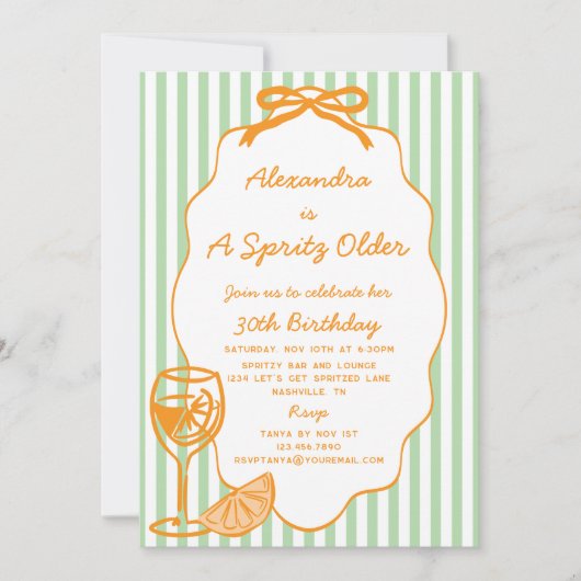 Hand getrokken een Spritz oudere Aperol Spritz ver Kaart (Voorkant)