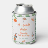 Hand getrokken een Spritz oudere verjaardagsfeestj Blikjeskoeler (Blikje Voorkant)