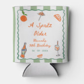 Hand getrokken een Spritz oudere verjaardagsfeestj Blikjeskoeler (Voorkant)