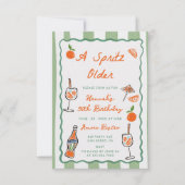 Hand getrokken een Spritz oudere verjaardagsfeestj Kaart (Voorkant)