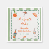 Hand getrokken een Spritz oudere verjaardagsfeestj Servet (Voorkant)