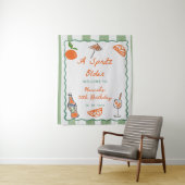 Hand getrokken een Spritz oudere verjaardagsfeestj Wandkleed (In situ)