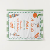 Hand getrokken een Spritz oudere verjaardagsfeestj Wandkleed (Voorkant (horizontaal))