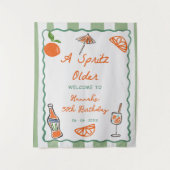 Hand getrokken een Spritz oudere verjaardagsfeestj Wandkleed (Voorkant)