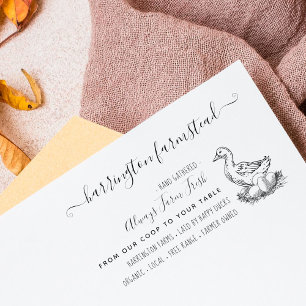 Hand-getrokken eend familie Boerderij Fresh Eggs k Rubberstempel