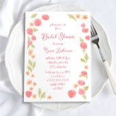 Hand getrokken eenvoudige Oranje rode bloemen Vrij Kaart