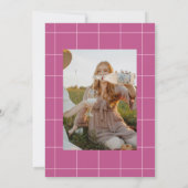 Hand getrokken eigentijdse roze vrijgezellenfeest kaart (Achterkant)