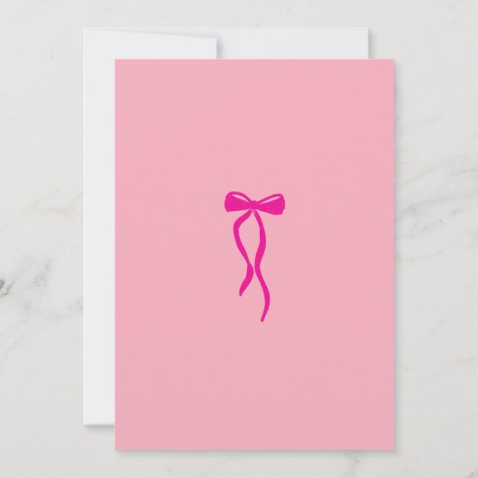 Hand getrokken eigenzinnig krabbel roze lint save the date (Achterkant)