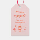 Hand getrokken eigenzinnig leuk retro verlovingsfe cadeaulabel (Achterkant)