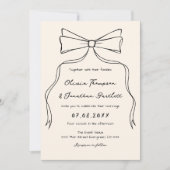 Hand getrokken eigenzinnige boog oud geld bruiloft kaart (Voorkant)