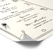 Hand getrokken eigenzinnige bruiloft bar Drink Men Poster (Hoek)